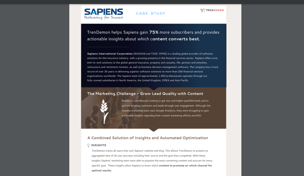 Sapiens Case Study